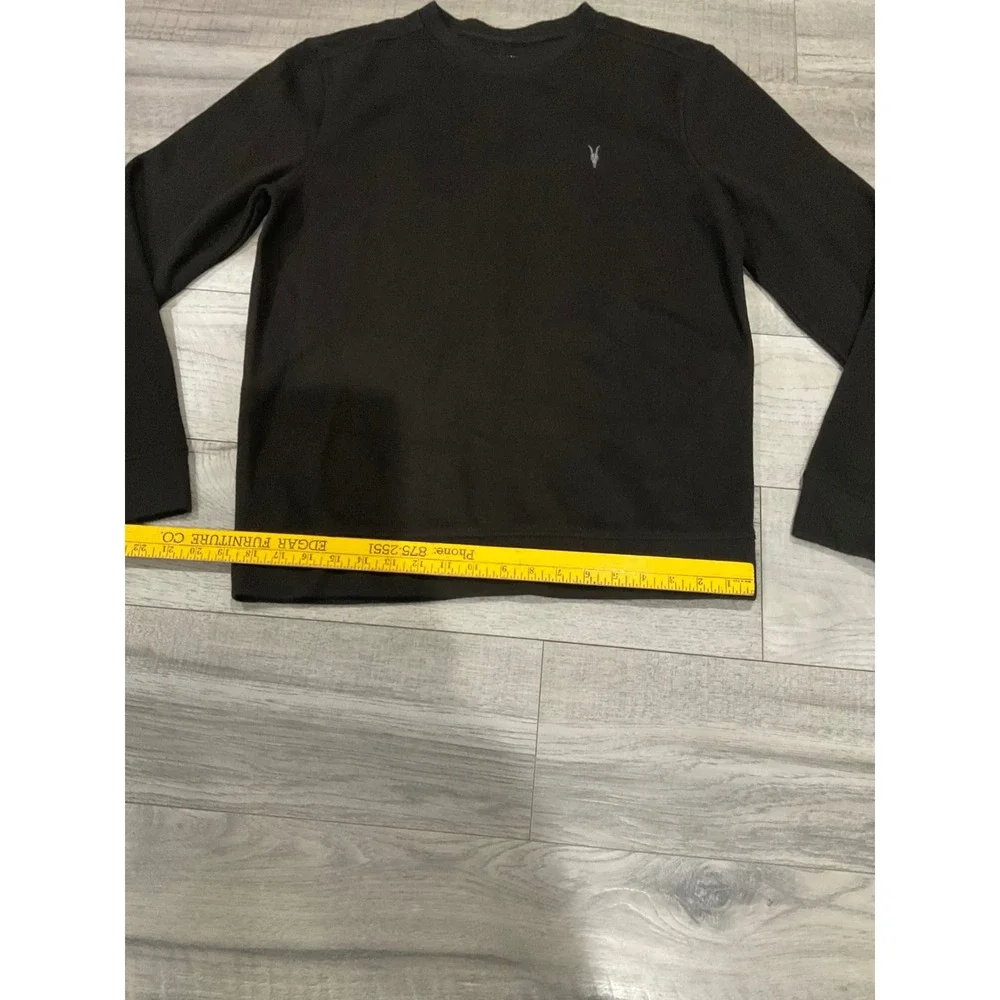 AllSaints Raven Sweatshirt Mens Black Ramskull Logo Crewneck Pullover medium‎